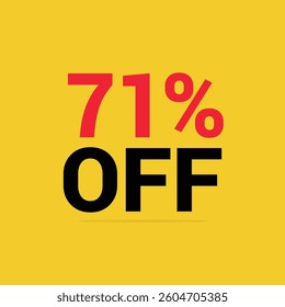 Price discount 71 percent promotion yellow tag