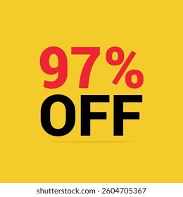 Price discount 97 percent promotion yellow tag