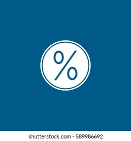 Price Discount Flat Icon On Blue Background