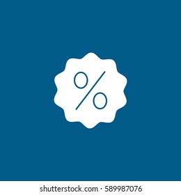 Price Discount Flat Icon On Blue Background