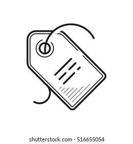 Price. A discount. Price lists. Vector, contour icon. Black