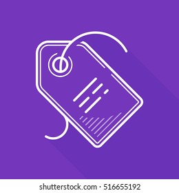 Price. A discount. Price lists. Vector, contour icon. Deep Purple Background