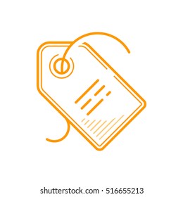 Price. A discount. Price lists. Vector, contour icon. Orange