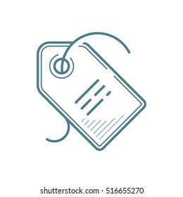 Price. A discount. Price lists. Vector, contour icon. Blue Gray