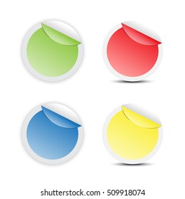 Price discount tags icon in different color with shadow (vector, EPS10)