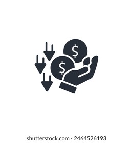 price down icon. vector.Editable stroke.linear style sign for use web design,logo.Symbol illustration.