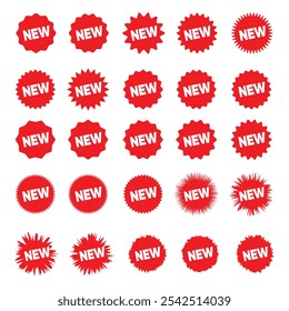 Price down sticker label set red sunburst badge design elements icon sale special offer tag promotional shopping red stickers. Flat vector illustration fully editable and saved in EPS 10.