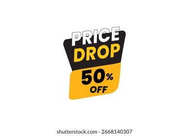 Price drop 50 off vector design template 