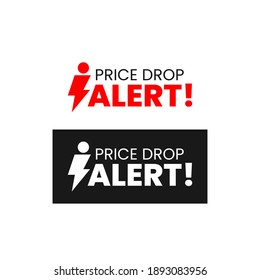 Price Drop Alert Shopping Offers Icon Label Vector