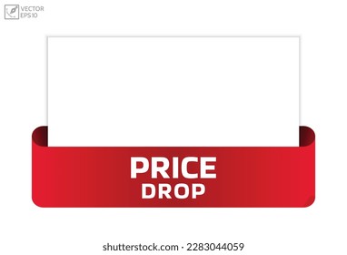 Price drop banner design. Price drop icon. Flat style vector illustration.