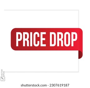 Price drop banner design. Price drop icon. Flat style vector illustration.