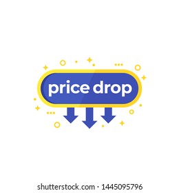 Price Drop Banner, Flat Style