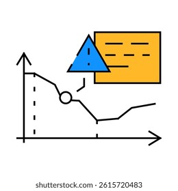 price drop chart line icon vector. price drop chart sign. isolated symbol illustration