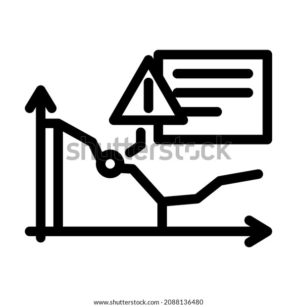 price drop chart line\
icon vector. price drop chart sign. isolated contour symbol black\
illustration