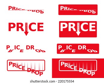 Price Drop Flat Color Stickers