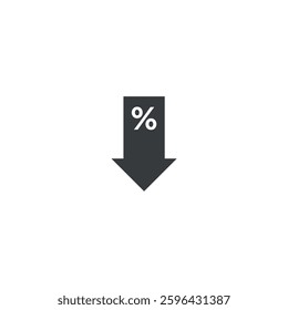 Price Drop Icon – Percentage Discount Downward Arrow Symbol