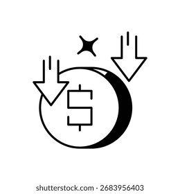 Icono de gota de Precio con fondo blanco Vector Ilustración de stock