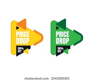 Price Drop Sale Label Tag Sign