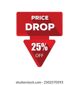 Price drop sale red tag, Special offer, limited offer, discount  , Abstract Special offer sales banner tag, price tag vector format , Marketing deal sale tag giving super offer, 25%off, offers, off