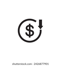 price drop vector icon, price change vector icon