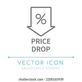 Price Drop Vector Line Icon