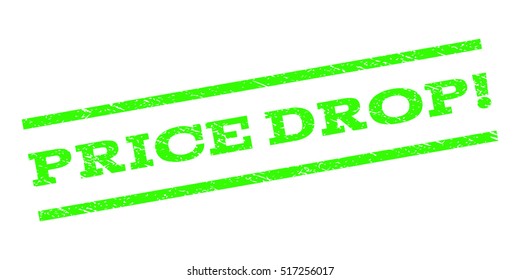 Price Drop! watermark stamp. Text tag between parallel lines with grunge design style. Rubber seal stamp with unclean texture. Vector color ink imprint on a white background.
