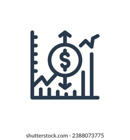 Price Fluctuation Assessment Techniques Vector Icon Illustration