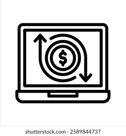 Price Fluctuation Line Vector Illustration On White Background.