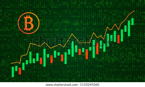 Price Growth Graph Cryptocurrency Btc Against Stock Vector Royalty Free 1110245060