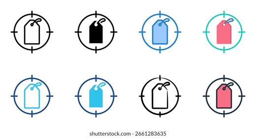 Conjunto de iconos de búsqueda de Precio colección de estilo múltiple 
