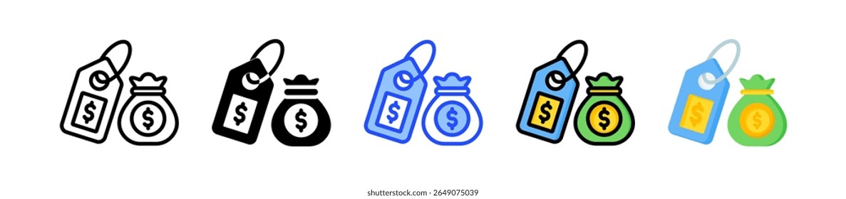 Price Icon Collection With Multiple Styles