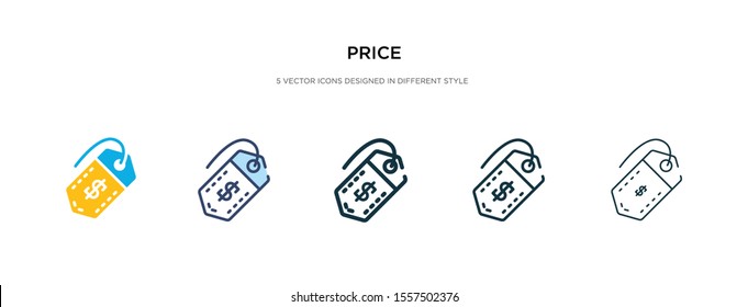 price icon in different style vector illustration. two colored and black price vector icons designed in filled, outline, line and stroke style can be used for web, mobile, ui