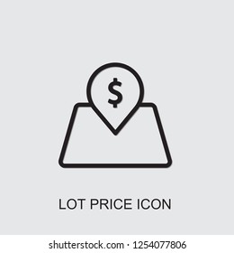 lot price icon . Editable outline lot price icon from realestate. Trendy lot price icon for web and mobile.