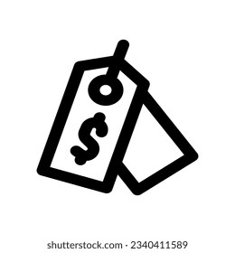 vector de estilo de línea de icono de precio