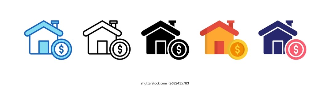 Icono de Precio Colección múltiple del conjunto del estilo.