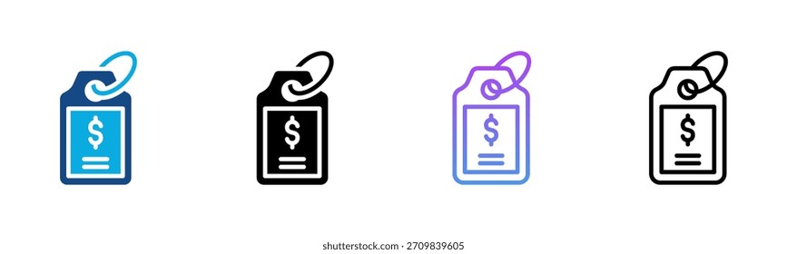 Price Icon Multiple Style Vector Illustration
