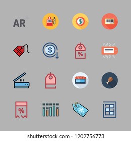 price icon set. vector set about augmented reality, supermarkets, label and scanning icons set.