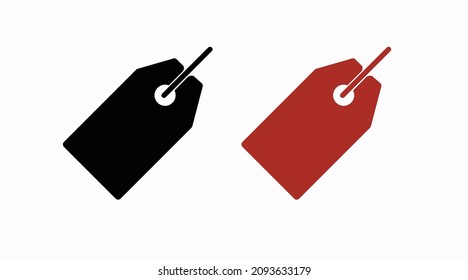 Juego de iconos de precio. Ilustraciones de color negro y rojo modificables aisladas por vectores
