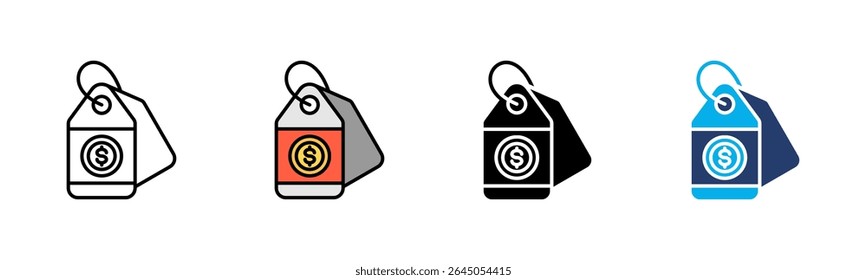 Price icon sheet multiple style collection