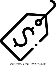 Icono de Precio. Diseño De Estilo Lineal Delgado Aislado Sobre Fondo Blanco