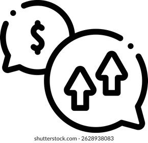 price icon. Thin Linear Style Design Isolated On White Background