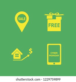 price icon. price vector icons set cyber monday mobile, sale location, real estate prices growth and free gifts