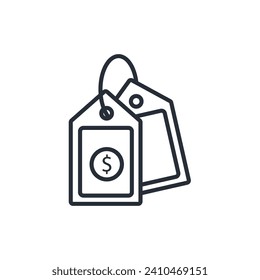 price icon. vector.Editable stroke.linear style sign for use web design,logo.Symbol illustration.