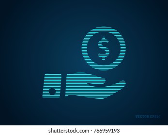 Price icon vector.Icon symbol isolated on blue background. Navigation map, gps, direction, placecontact, search concept.Vector illustration EPS 10