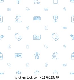 price icons pattern seamless white background. Included editable line new, ticket on sale, tag, pound, dollar award, dollar, shopping sale icons. price icons for web and mobile.