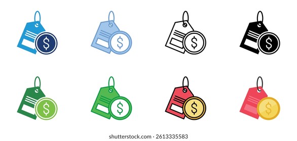 Price Icons Set Vector Multiple Style Collection