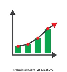 price increase chart of prices, goods, or services. rising purchase or sale chart