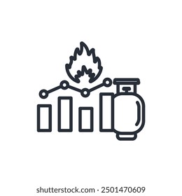 Icono de aumento de Precio. Vector. Trazo editable. Signo de estilo lineal para usar Diseño web, logotipo. Ilustración de símbolo.