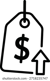 Ilustração do vetor do indicador de aumento de preço. EPS- 10