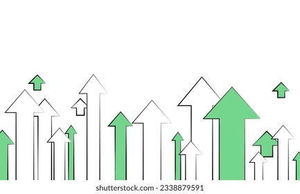 Price increase modern illustration. The arrows move and point up.